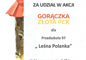 Dyplom za udział w akcji "Gorączka Złota"