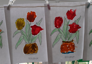 Plastelinowe tulipany