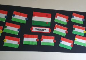 Flaga Węgier - wystawa w szatni