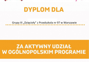 Dyplom za udział w programie "Kodowanie na dywanie"