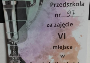 Dyplom uczestnictwa w Przedszkolimpiadzie