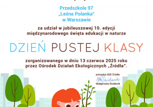 Certyfikat "Dzień Pustej Klasy"