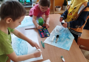 Malujemy świecą i akwarelami