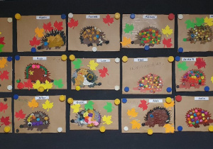 Jeże - praca plastyczna