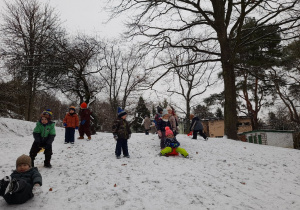 Potrafiliśmy podzielić się jabłuszkiem i z radością wykorzystaliśmy pierwszy śnieg