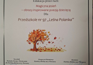 Dyplom za udział w III edycji warsztatów "Edukacja przez ruch"
