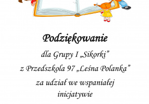 Podziękowanie za inicjatywę "Uwolnij Książkę"