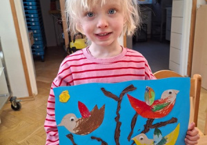 "Wróbelek i jego ptasi przyjaciele" - Wandzia prezentuje pracę konkursową