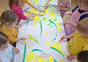 Zabawa w malarza - Malowanie żonkili na płótnie cz 3